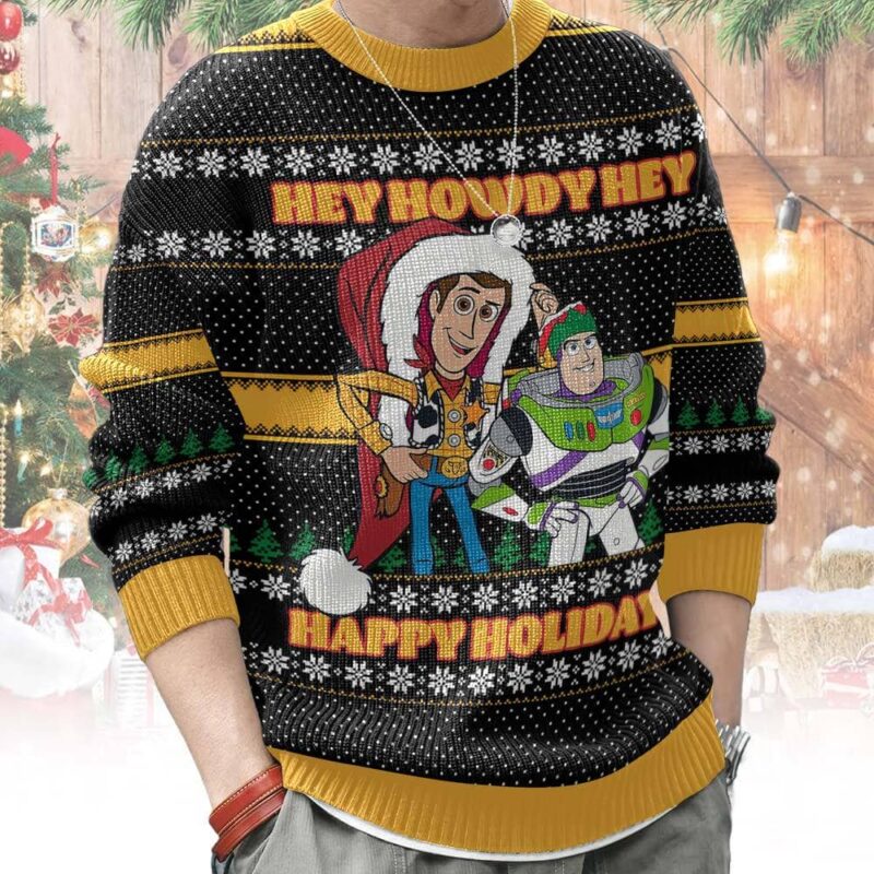 Hooktab Toy Story Christmas Hey Howdy Ugly Christmas Sweater Hooktab Toy Story Christmas Hey Howdy Ugly Christmas Sweater