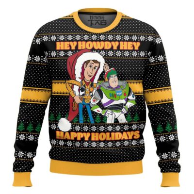 Hooktab Toy Story Christmas Hey Howdy Ugly Christmas Sweater