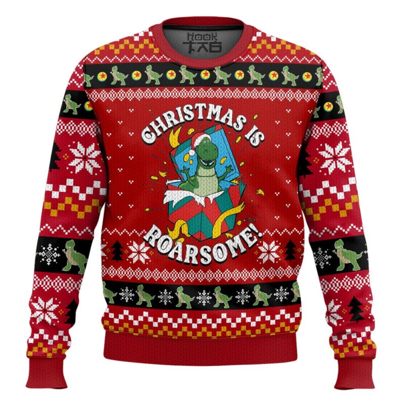 Hooktab Toy Story Christmas Is Roarsome Ugly Christmas Sweater