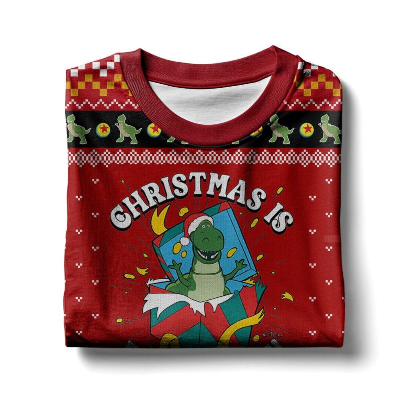 Hooktab Toy Story Christmas Is Roarsome Ugly Christmas Sweater Hooktab Toy Story Christmas Is Roarsome Ugly Christmas Sweater