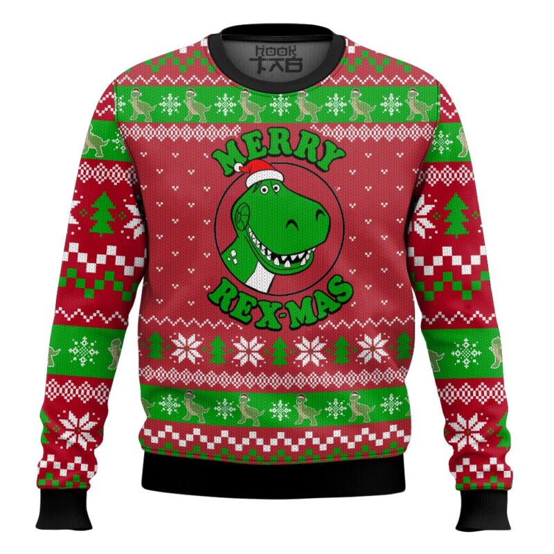Hooktab Toy Story Merry Rex-mas Ugly Christmas Sweater