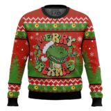 Hooktab Toy Story Merry Rexmas Ugly Christmas Sweater