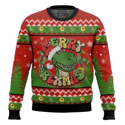 Hooktab Toy Story Merry Rexmas Ugly Christmas Sweater