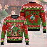Hooktab Toy Story Merry Rexmas Ugly Christmas Sweater