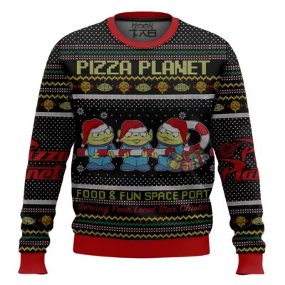 Hooktab Toy Story Pizza Planet Ugly Christmas Sweater