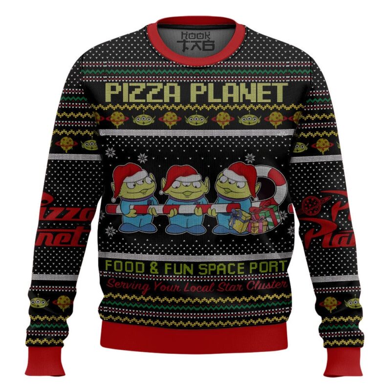 Hooktab Toy Story Pizza Planet Ugly Christmas Sweater