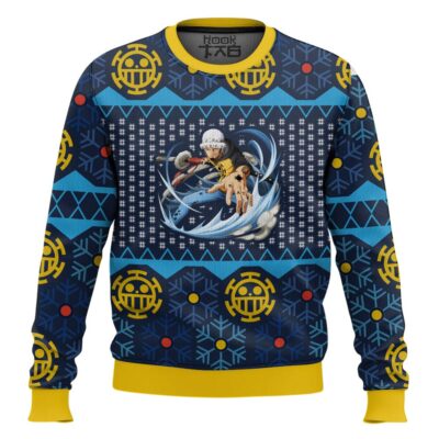 Hooktab Trafalgar D Water Law One Piece Ugly Christmas Sweater