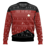 Hooktab Trek The Halls Star Trek 1987 Red Ugly Christmas Sweater