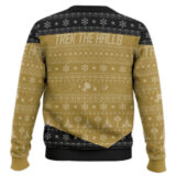 Hooktab Trek The Halls Star Trek 1987 Yellow Ugly Christmas Sweater