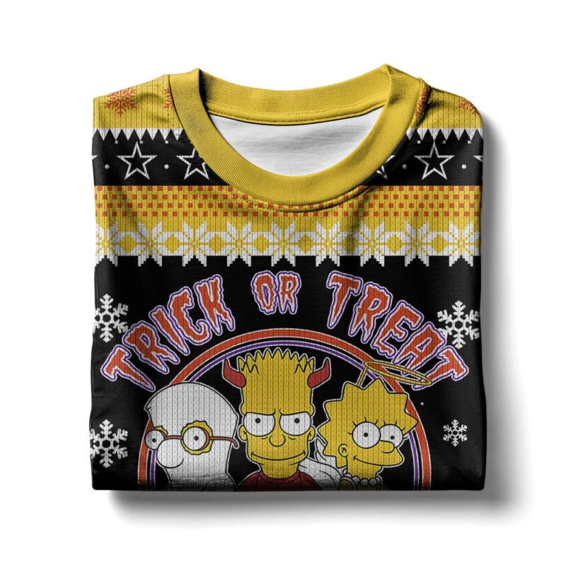 Hooktab Trick Or Treat The Simpsons Ugly Christmas Sweater Hooktab Trick Or Treat The Simpsons Ugly Christmas Sweater