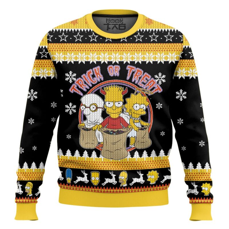 Hooktab Trick Or Treat The Simpsons Ugly Christmas Sweater