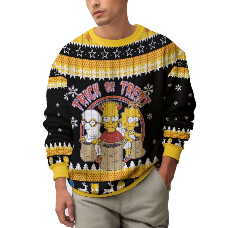 Hooktab Trick Or Treat The Simpsons Ugly Christmas Sweater Hooktab Trick Or Treat The Simpsons Ugly Christmas Sweater