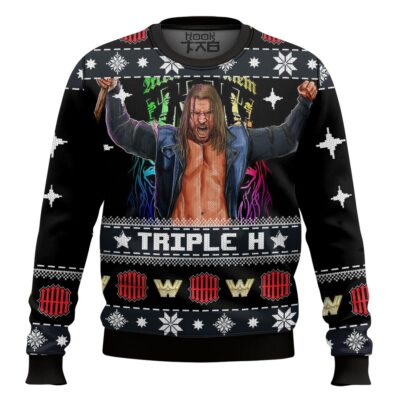 Hooktab Triple H WWE Ugly Christmas Sweater