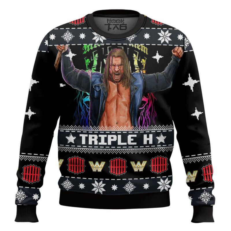 Hooktab Triple H WWE Ugly Christmas Sweater
