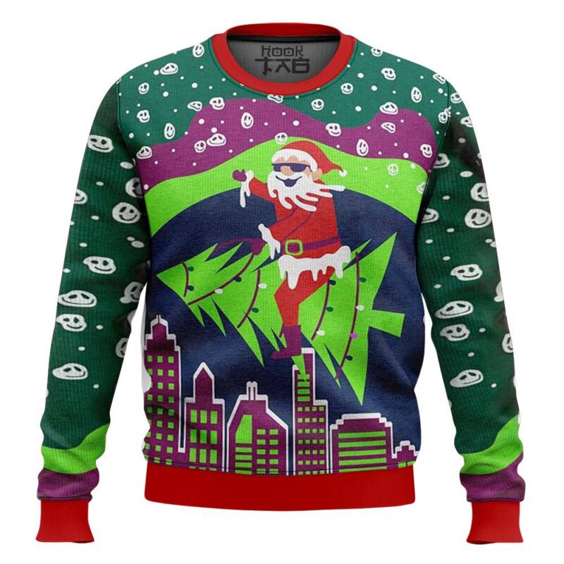 Hooktab Tripping Santa Ugly Christmas Sweater Hooktab Tripping Santa Ugly Christmas Sweater
