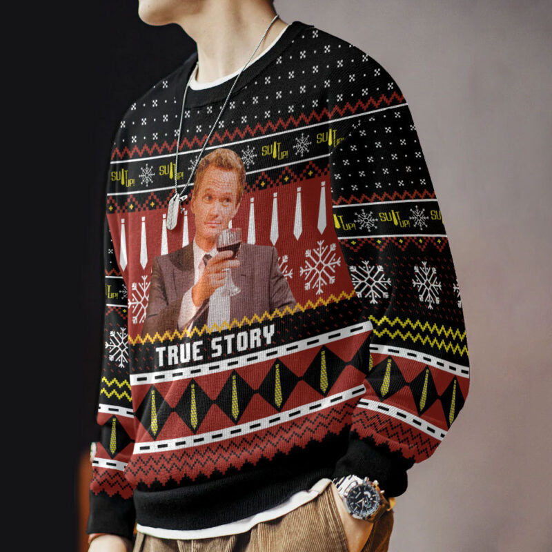Hooktab True Story Barney Stinson How I Met Your Mother Ugly Christmas Sweater Hooktab True Story Barney Stinson How I Met Your Mother Ugly Christmas Sweater