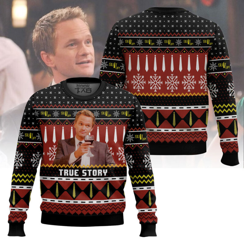 Hooktab True Story Barney Stinson How I Met Your Mother Ugly Christmas Sweater Hooktab True Story Barney Stinson How I Met Your Mother Ugly Christmas Sweater