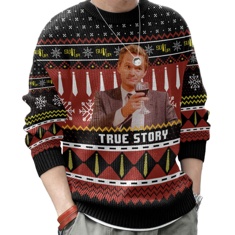Hooktab True Story Barney Stinson How I Met Your Mother Ugly Christmas Sweater Hooktab True Story Barney Stinson How I Met Your Mother Ugly Christmas Sweater