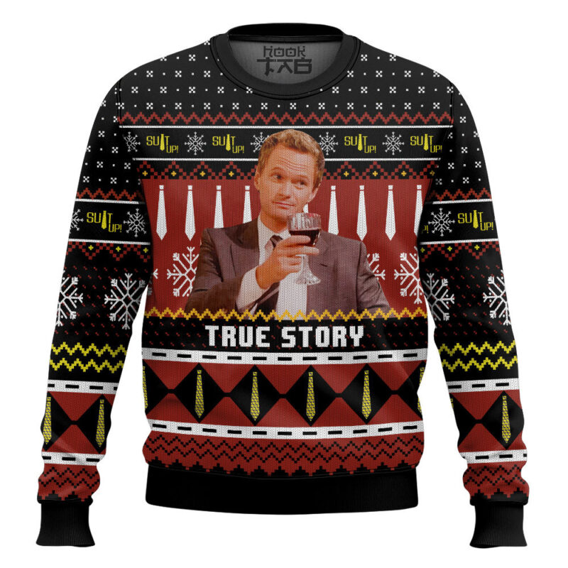 Hooktab True Story Barney Stinson How I Met Your Mother Ugly Christmas Sweater