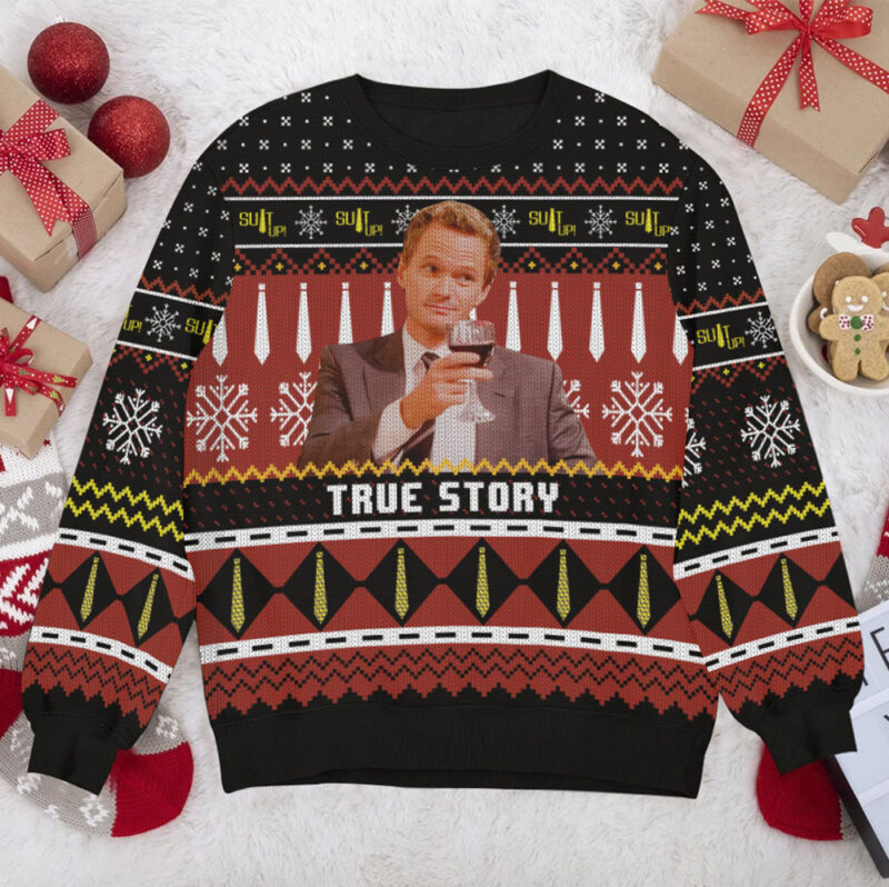 Hooktab True Story Barney Stinson How I Met Your Mother Ugly Christmas Sweater Hooktab True Story Barney Stinson How I Met Your Mother Ugly Christmas Sweater