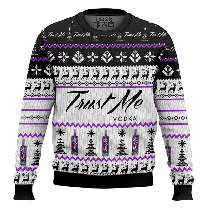 Hooktab Trust Me Vodka Ugly Christmas Sweater Hooktab Trust Me Vodka Ugly Christmas Sweater