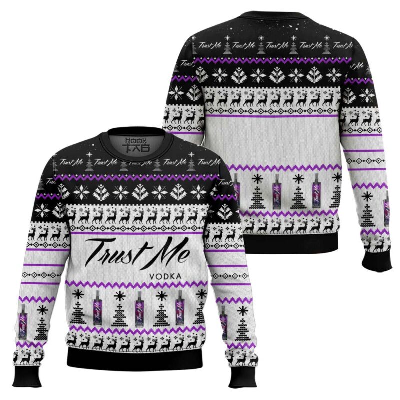 Hooktab Trust Me Vodka Ugly Christmas Sweater Hooktab Trust Me Vodka Ugly Christmas Sweater