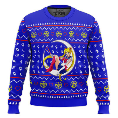 Hooktab Tsukino Sailor Moon Ugly Christmas Sweater