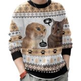 Hooktab Two Cats Talking Meme Ugly Christmas Sweater
