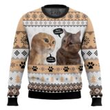 Hooktab Two Cats Talking Meme Ugly Christmas Sweater