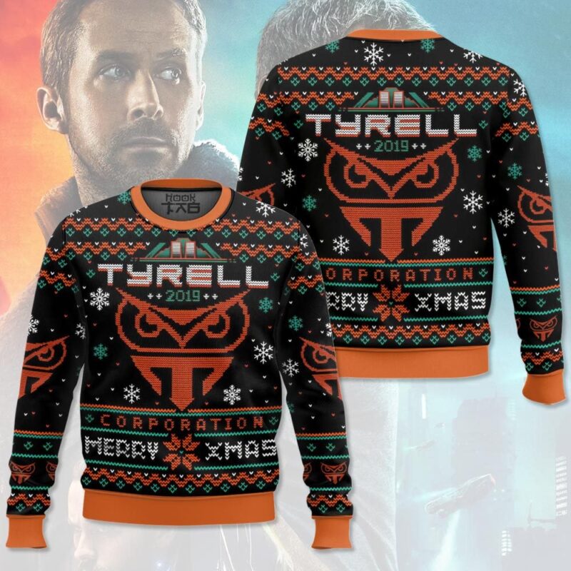 Hooktab Tyrell Corp Merry Xmas Blade Runner Ugly Christmas Sweater Hooktab Tyrell Corp Merry Xmas Blade Runner Ugly Christmas Sweater