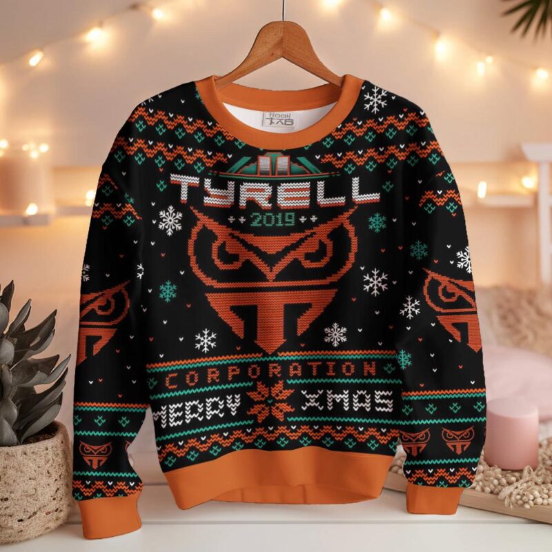 Hooktab Tyrell Corp Merry Xmas Blade Runner Ugly Christmas Sweater Hooktab Tyrell Corp Merry Xmas Blade Runner Ugly Christmas Sweater