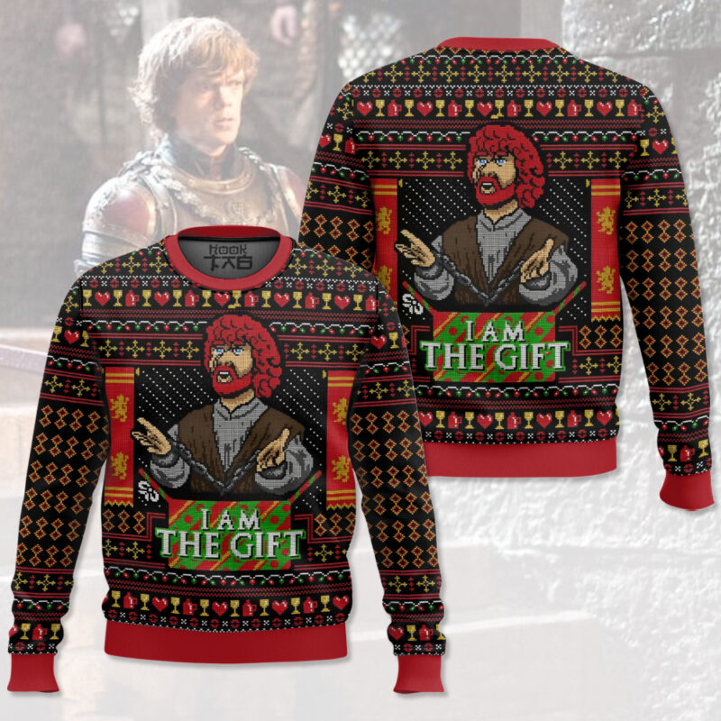 Hooktab Tyrion I Am The Gift Game Of Thrones Ugly Christmas Sweater Hooktab Tyrion I Am The Gift Game Of Thrones Ugly Christmas Sweater