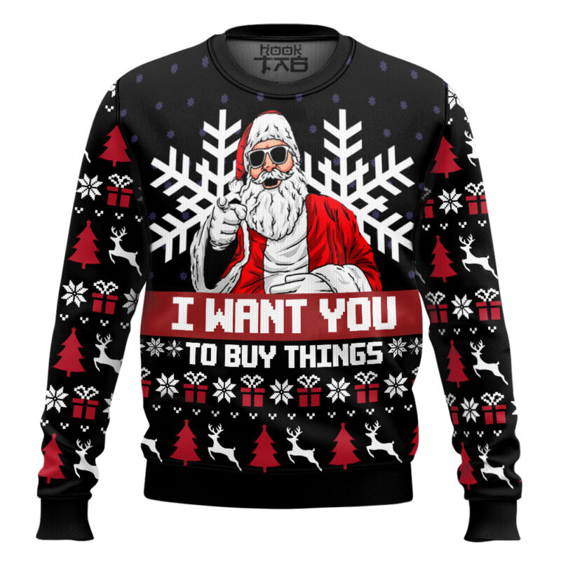 Hooktab Uncle Santa Claus Ugly Christmas Sweater