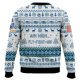 Hooktab US Air Force Aim High, Fly-Fight-Win - Custom Name And Rank Ugly Sweater