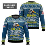 Hooktab US Air Force DD-214 It's A Veteran Thing You Wouldn't Understand - Custom Name And Rank Ugly Sweater