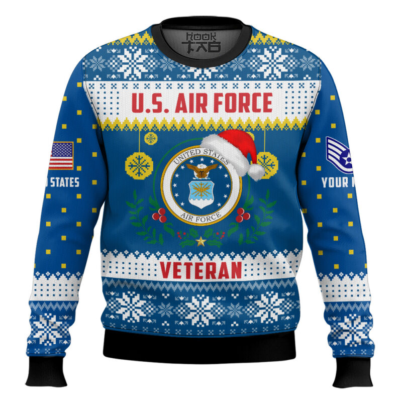 Hooktab US Air Force Don't Judge What You Don't Understand - Custom Name And Rank Ugly Sweater