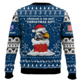 Hooktab US Air Force Freedom Is The Best Gift - Custom Name And Rank Ugly Sweater