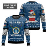 Hooktab US Air Force Freedom Is The Best Gift - Custom Name And Rank Ugly Sweater