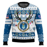 Hooktab US Air Force God Found The Strongest Men And Made Them Veteran - Custom Name And Rank Ugly Sweater