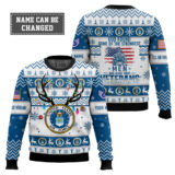 Hooktab US Air Force God Found The Strongest Men And Made Them Veteran - Custom Name And Rank Ugly Sweater