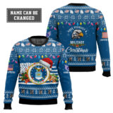 Hooktab US Air Force Have Yourself A Military Christmas - Custom Name And Rank Ugly Sweater