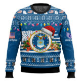 Hooktab US Air Force Have Yourself A Military Christmas - Custom Name And Rank Ugly Sweater