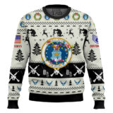 Hooktab US Air Force Honor the Fallen! - Custom Name And Rank Ugly Sweater