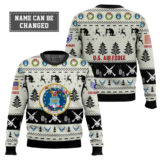 Hooktab US Air Force Honor the Fallen! - Custom Name And Rank Ugly Sweater