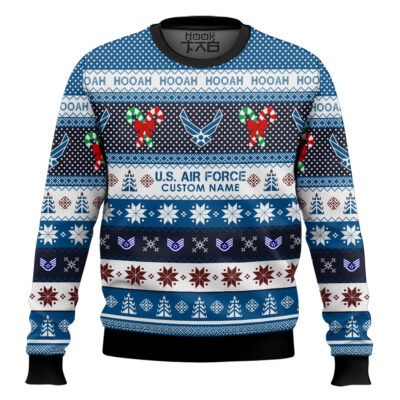 Hooktab US Air Force Hooah! - Custom Name Ugly Sweater