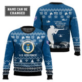 Hooktab US Air Force I Served My Country - Custom Name, Rank And Years Of Service Ugly Sweater