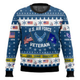 Hooktab US Air Force I Served My Country And Damn Proud Of It - Custom Name, Rank And Years Of Service Ugly Sweater
