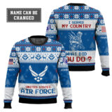 Hooktab US Air Force I Served My Country What Did You Do - Custom Name, Rank And Years Of Service Ugly Sweater