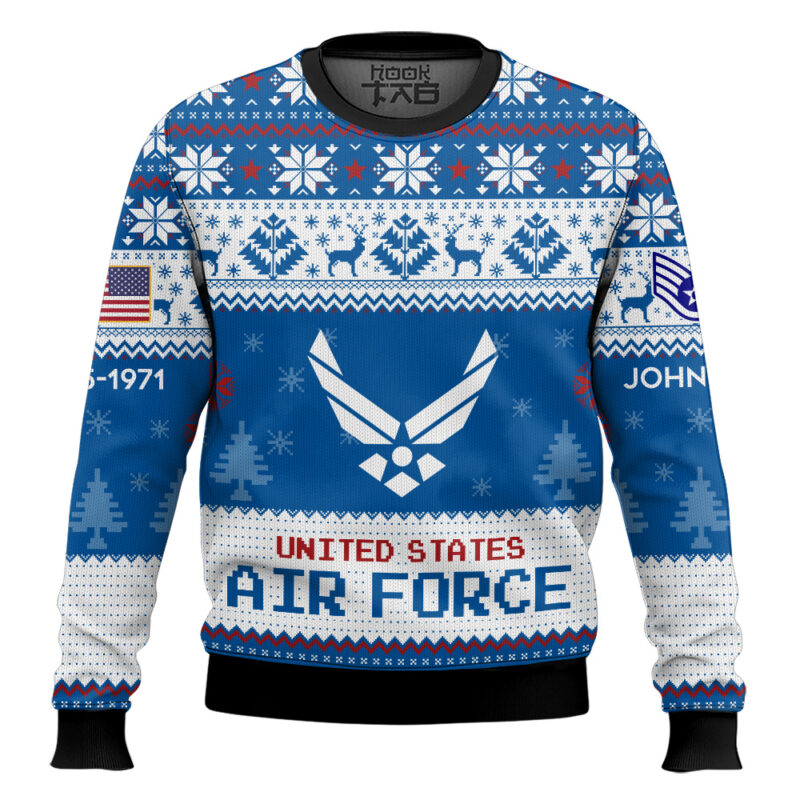 Hooktab US Air Force I Served My Country What Did You Do - Custom Name, Rank And Years Of Service Ugly Sweater