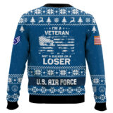 Hooktab US Air Force I'm Veteran Not A Sucker Or A Loser - Custom Name, Rank And Year Of Service Ugly Sweater